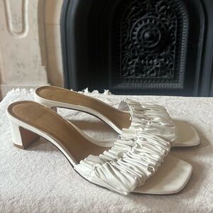 Reformation Shereen Block Sandals Ivory